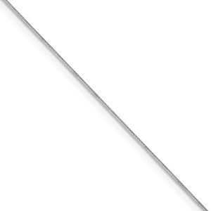 Black Bow Jewelry 0.7mm, 14k White Gold, Octagonal Snake Chain Necklace - 1 of 4
