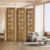 PexFix Room Divider Folding Screen Room Divider with Snowflake Pattern for Home Office Garden Bedroom Paulownia Wood - 2 of 4