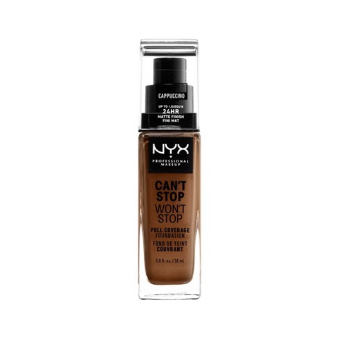 Nyx Professional Makeup Can't Stop Won't Stop 24hr Full Coverage Matte  Finish Foundation - 17 Cappuccino - 1 Fl Oz : Target