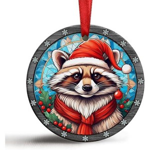 Lomsoe Christmas Raccoon Ornament Gift for Animal Lovers Christmas Animal Decor Cute Christmas Ornament Christmas Gift - 1 of 1