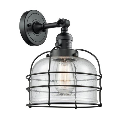 Bell Cage - 1 Light Wall Sconce In Traditional Style-12 Inches Tall and 9 Inches Wide