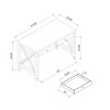 Fortune Candy 30.25'' Tall Cocoa Brown Home Office Desk with Two Drawers, Rectangular Wood Table with X-Brace Legs - 3 of 4