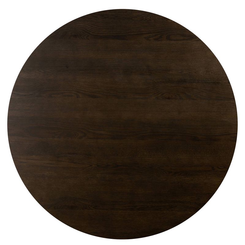 Motion Oak and Metal Round Dining Table Brown - Armen Living, 3 of 9