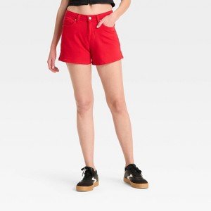 Women's Mid-Rise Midi Denim Shorts - Wild Fable™ - 1 of 3