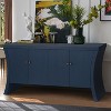 Dolonm 59 in. Industrial Credenza with 4 Doors & Wooden Legs MDF Storage Cabinet, Bronze Clasps, Adjustable Shelves, Color - 3 of 4