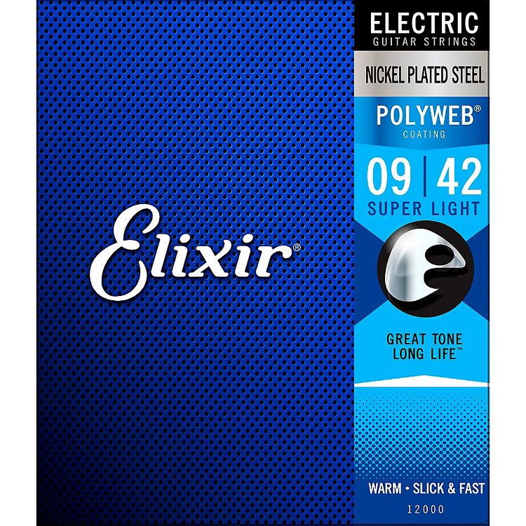 Elixir POLYWEB Super Light (9-42) Electric Guitar Strings, 1 of 3