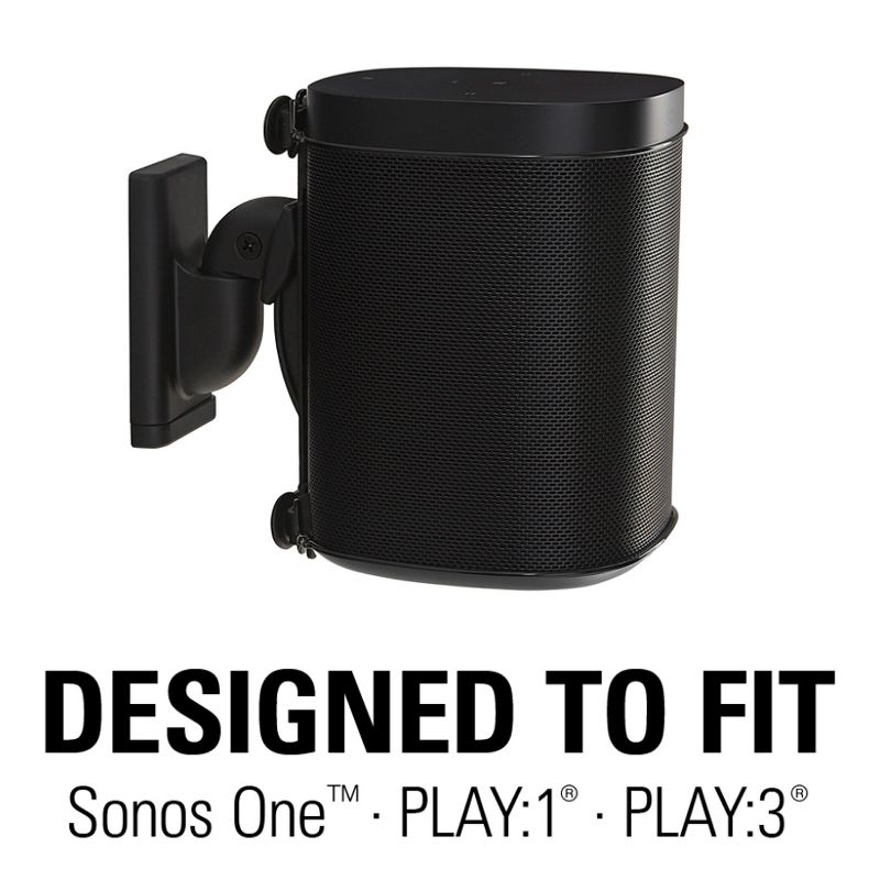 Sanus Wireless Speaker Swivel and Tilt Wall Mounts for Sonos ONE, PLAY:1, and PLAY:3 - Pair, 3 of 11