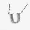 Anna-Kaci Silver Tone Initial Letter Pendant Necklace with Crystal Rhinestone Accents - 2 of 4
