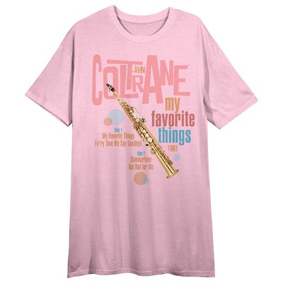 John Coltrane My Favorite Things Crew Neck Short Sleeve Pink Heather Women's Night Shirt