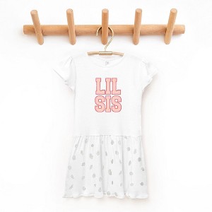 The Juniper Shop Lil Sis Distressed Toddler Graphic Dress - 1 of 3
