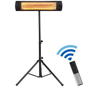 1500W Infrared Electric Space Heater with Remote & LED Display, Black - 1 of 4