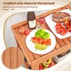 Tangkula 2-Tier Indoor/Outdoor Wood Bar Cart w/ Wine Bottle Holders & 2 Rubber Wheels - 4 of 4