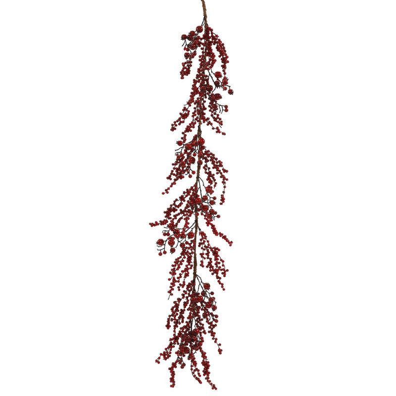 Vickerman 60" Mixed Red Gooseberry Berry Artificial Christmas Garland, Unlit, 1 of 2