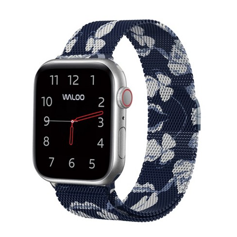 Waloo Magnetic Mesh Band For Apple Watch 42 44 45 46 49mm Floral Navy Target