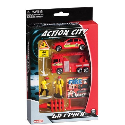 Daron Fire Dept 10 Piece Gift Set, Ages 3+, Toy Vehicle Playset