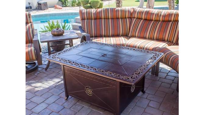 Outdoor Propane Aluminum Fire Pit with Scroll Design - AZ Patio Heaters, 2 of 10, play video