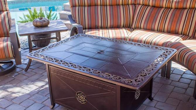 Outdoor Propane Aluminum Fire Pit with Scroll Design - AZ Patio Heaters, 2 of 10, play video