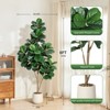 Garvee 4/5/6/7FT Fiddle Leaf Fig Tree Artificial with Leaves - Realistic Faux Ficus Lyrata Trees in Grey Planter Pot, Indoor Fake Floor Plants - 4 of 4