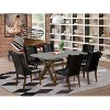HomeStock 7-Piece Distressed Jacobean Finish Solid Wood Top Dining Table with 6-Chairs - 2 of 4