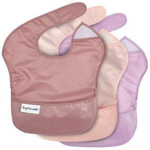 Tiny Twinkle Mess-Proof and Waterproof Baby Food Bib for Boys or Girls, Machine Washable and BPA-Free w/Adjustable Closure - 1 of 4