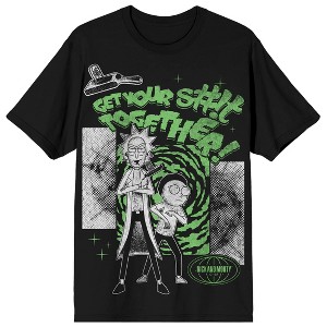 Rick and Morty Get Your S#!t Together Men's Black Short Sleeve Tee - 1 of 3