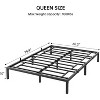 6 Inch Queen Bed Frame, Heavy Duty Metal Platform, Under-Bed Storage and Steel Slats Support, Noise Free, No Box Spring Required,Black - 2 of 4
