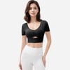 Anna-Kaci Active Women's Ruched Cutout Crop Top with Short Sleeves - 2 of 4