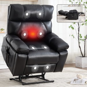 PAGED Power Lift Recliner Chair, Heating Massage Chair with Cup Holder and Side Pocket, Chenille Accent Chair for Bedroom, Living Room - 1 of 4