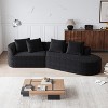 KWPZQEB 112" Modular Sectional Sofa, 4-Seat Oversized Convertible Couch with 4 Pillows & Deep Seat, Modern Chenille Curved Sofa for Living Room - 3 of 4