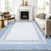 Washable Rug Modern Bordered Non Slip Rug Foldable Stain Resistant Rugs Geometric Low Pile Neutral Indoor Carpet for Bedroom Home Office Kids Room - 2 of 4