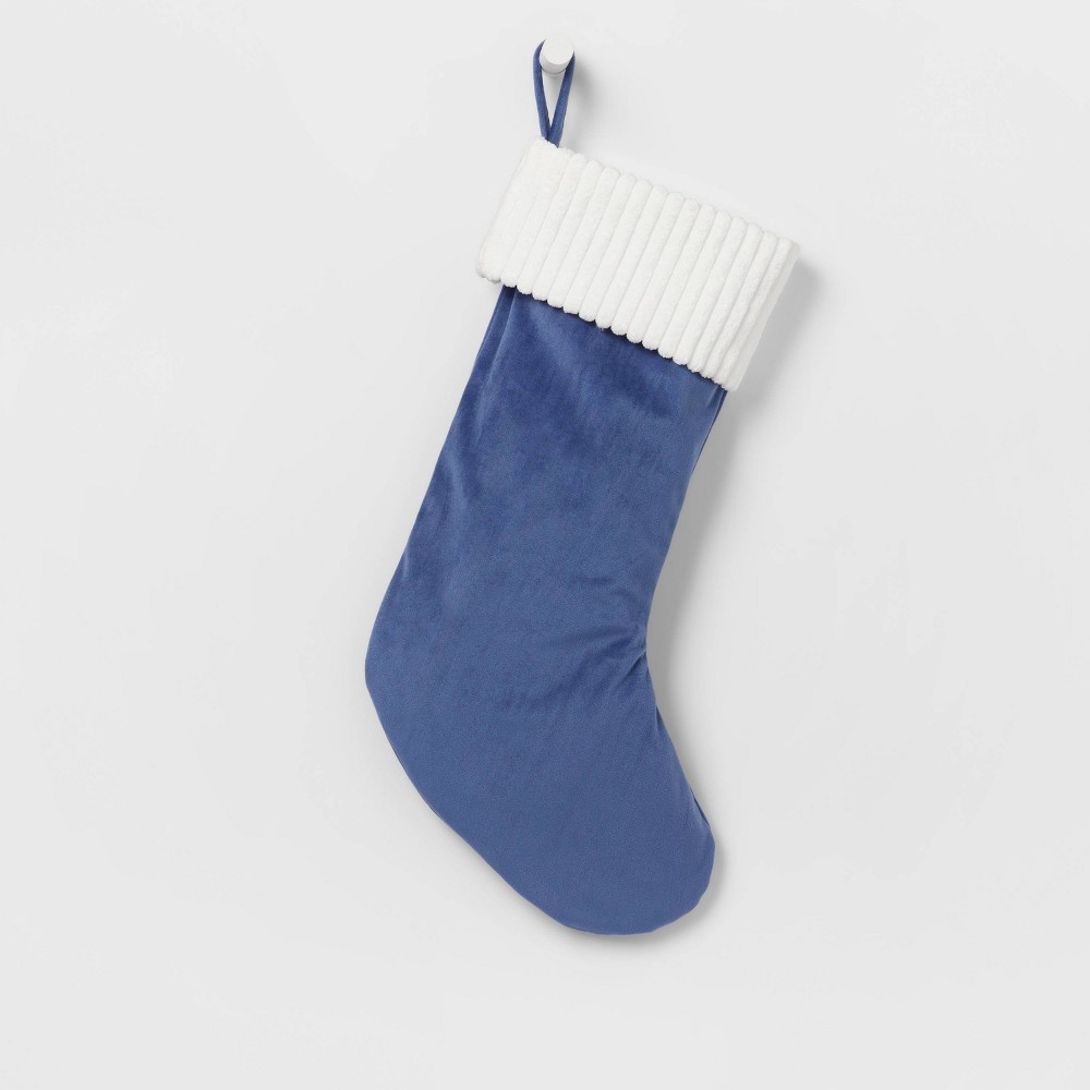 20" Reversible Christmas Holiday Stocking Blue/Light Blue - Wondershop™