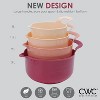 COOK WITH COLOR Nesting Plastic Mixing Bowl Set with Pour Spouts and Handles, Rose, 4 Piece Non-Slip - 2 of 4