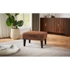 Airsurfer 18-inch Rich Brown Leather Ottoman Elegant Studded Accent Ottoman Footstool for Living Room Style - 4 of 4