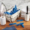 Juvale 100 Blue Wooden Clothes Pins 3.9" for Laundry & Decorative Photo Postcards, Cute Clothespins for Baby Shower - 2 of 4