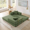 Convertible 3-Seat Sofa Bed, Modular Fold-Out Couch with Corduroy Fabric and Removable Backrest, King Size Sofa for Living Room & Bedroom - 4 of 4