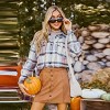 Women's Shacket Plaid Collared Long Sleeve Shirt Jacket - Cupshe - 2 of 4