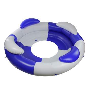Swimline 84" Inflatable Sofa Island Swimming Pool Lounger - Blue/White