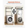 VEVOR Over Washer and Dryer Storage Shelf, 3 Tiers Laundry Room Drying Rack with Hanger Rod and Hooks, Single Row Washer Shelves Space Saver, Black - 4 of 4