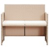 vidaXL Outdoor 2-Seater Patio Sofa with Cushions, Beige Poly Rattan, Weather-Resistant, Comfortable and Durable, Ideal for Garden/Patio/Deck - 2 of 4