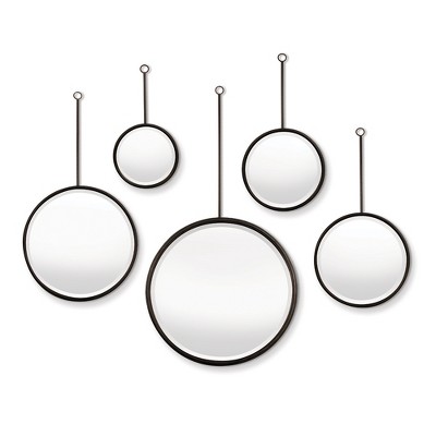 Plum & Post Maison Noir Pendulum Mirrors, Set Of 5