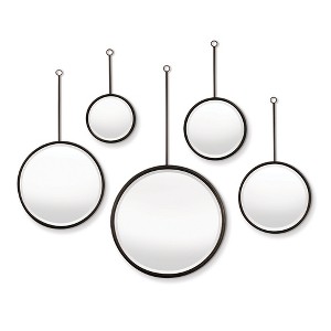 Plum & Post Maison Noir Pendulum Mirrors, Set Of 5 - 1 of 2