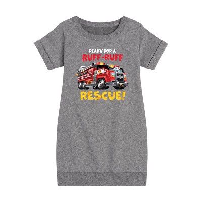 - Paw Patrol - Marshall Ruff Ruff Rescue Graphic Short Sleeve Fleece Dress