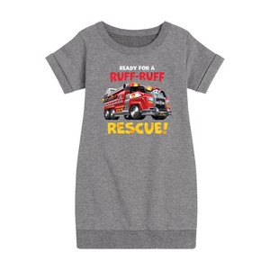 - Paw Patrol - Marshall Ruff Ruff Rescue Graphic Short Sleeve Fleece Dress - 1 of 4