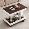 JUJABU Modern Multifunctional Adjustable Sofa End Table with Wheels, Lift-Top, 360°Rotating Top and Storage Space for Living Room - 4 of 4