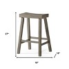 HomeRoots 27" Cool Gray Solid Wood Backless Counter Height Bar Chair - 3 of 4
