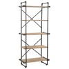 vidaXL Bookshelf Wall Bookcase Storage Standing Shelf Solid Firwood and Steel - 2 of 4