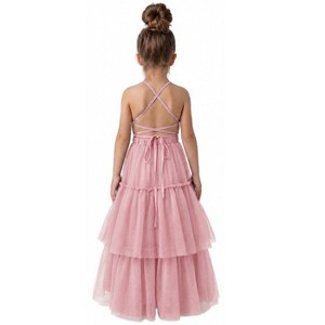 girls pink maxi dress Joyfolie GirlsMacy Maxi Dress in Pink | Boho Maxi Maxi Dress for Little Girls