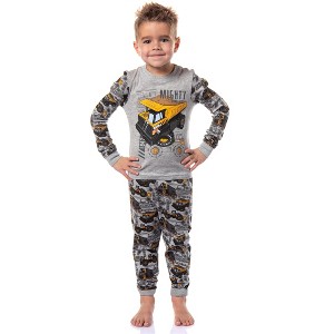 Tonka Toddler Boys' 952 Mighty Dump Truck 2 Piece Long Sleeve Pajama Set Grey - 1 of 4