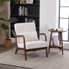 TiramisuBest Mid-Century Accent Chair & Coffee Table Set,Vintage Luxury Design, Beige Leisure Chair & Walnut-Tone Table for Living or Bedroom - 2 of 4