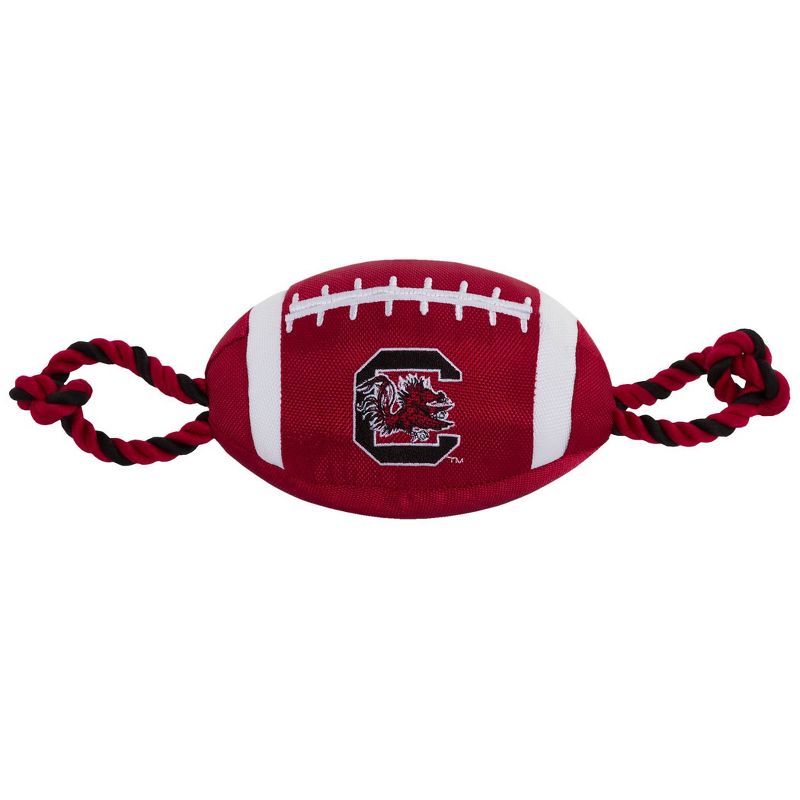 NCAA South Carolina Gamecocks Nylon Football Dog Toy, 1 of 5
